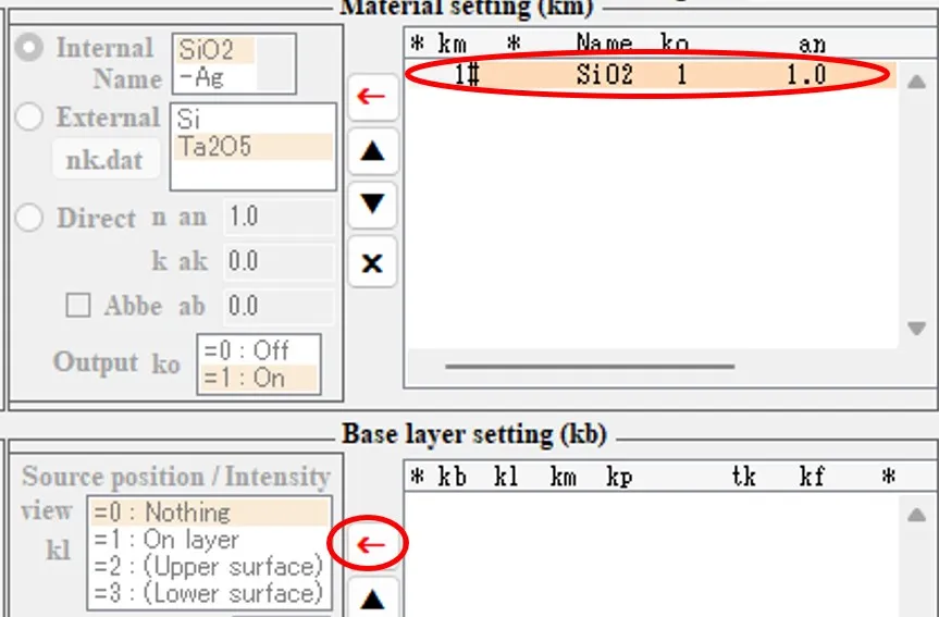 Base setting欄１