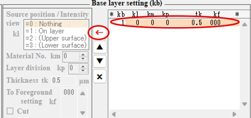 Base setting欄３