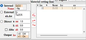 Material setting欄９