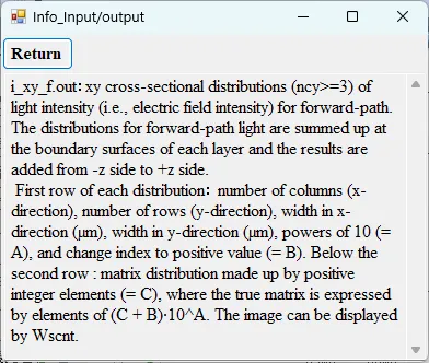 Information window for i_xy_f.out