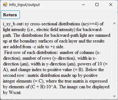 Information window for i_xy_b.out