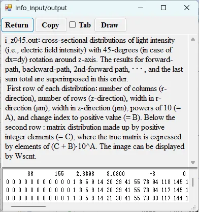 Information window for i_z045.out