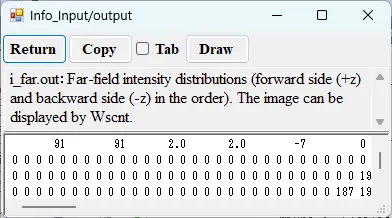 Information window for i_far.out