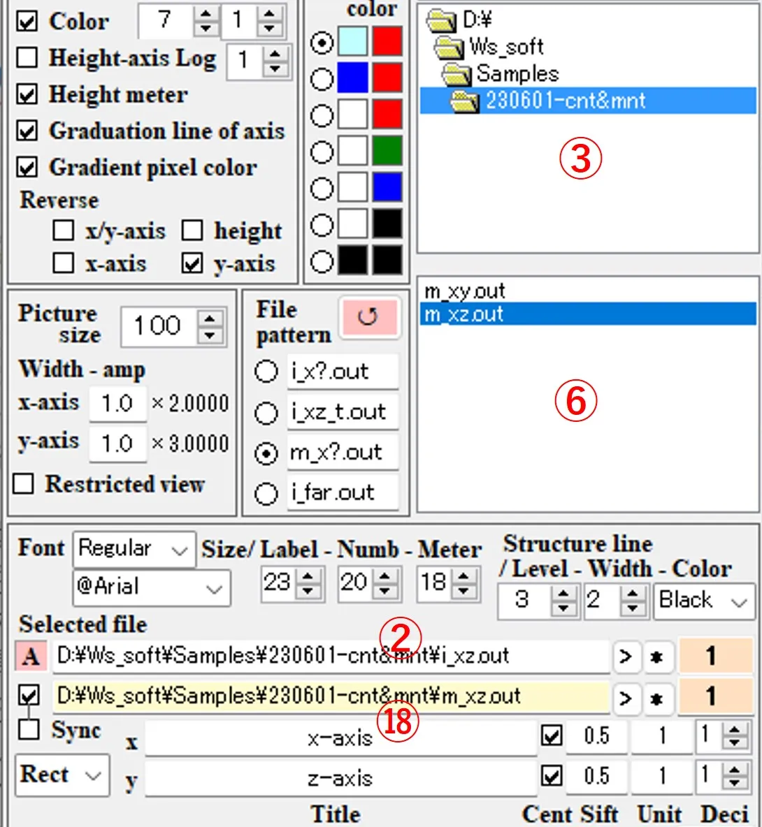 Wscnt画面の操作パネル６