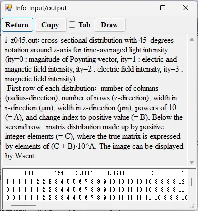 Information window for i_z045.out