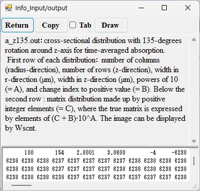 Information window for a_z135.out