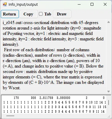 Information window for i_z045.out