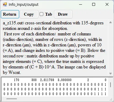 Information window for a_z135.out