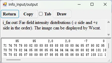 Information window for i_far.out